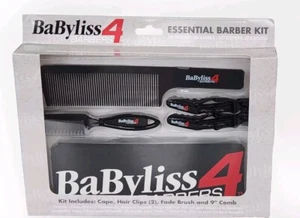 BaByliss 4 Barbers Essential Barber Kit Cape, Hair Clips, Fade Brush, 9" Comb - Picture 1 of 8