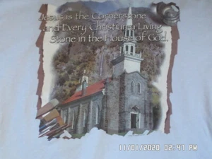 NEW T-Shirt: Jesus Is The Cornerstone And Very Christian Living (Blue) S-2XL - Picture 1 of 1