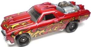 2020 HOT WHEELS CUSTOM '71 CHEVY EL CAMINO RED 3 1/4" DIECAST CAR W/ GOLD FLAMES - Picture 1 of 6