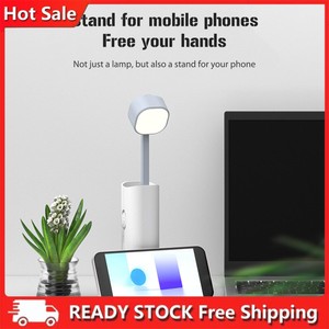USB Foldable Desk Lamp Flashlight Reading Book Light 3-speed Night Light (White)