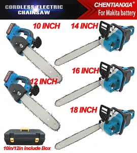 4"-18" Electric Cordless Chainsaw Powerful Wood Cutter Saw For Makita 4 Battery - Picture 1 of 30