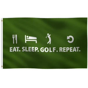 3x5 ft Eat. Sleep. Golf. Repeat - Flag Banner Decoration - Picture 1 of 6