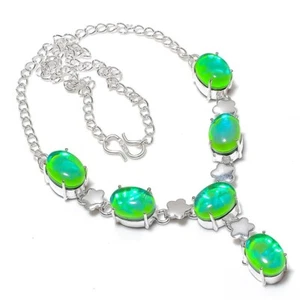 Triplet Opal Gemstone Handmade 925 Sterling Silver Jewelry Necklace Size 18" - Picture 1 of 1