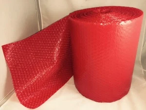 25 feet x12 inches x3/16" Small Bubbles RED Color Bubble Cushioning Wrap Roll - Picture 1 of 1
