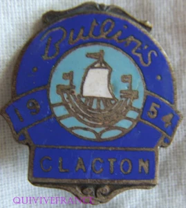 BG8696 - INSIGNE BADGE BUTLIN'S 1954 HOLIDAY CAMP CLACTON - Picture 1 of 2