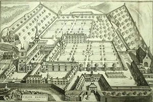VUE DE L'ABBAYE NOTRE-DAME D'ORVAL gravure illustration originale ancienne - Imagen 1 de 3