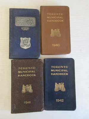 RARE CITY OF TORONTO MUNICIPAL HANDBOOKS 1938, 1940, 1941 & 1942 - Image 1 of 4