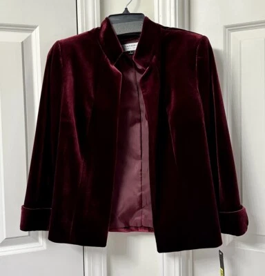 Tahari ASL Open-Front Velvet Jacket, Size-8 - Image 1 of 3