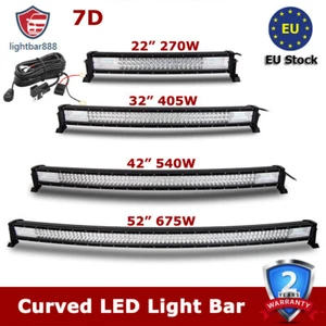 270 450 540 675W Curved LED Work Light Bar 7D Tri-rows Driving Offroad 10-30V - Imagen 1 de 21