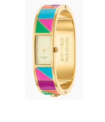Kate Spade Watch Women 16mm Goldtone SHOW YOUR TRUE COLORS  6.75" Preowned EUC - Image 1 of 4