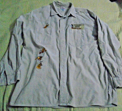 Винтажный Walt Disney Store Mickey Mouse игривый Pluto на пуговицах вельвет размер XL - Изображение 1 из 4