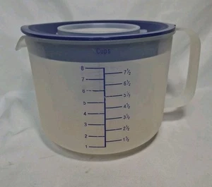 Tupperware 1629 Mix-n-Store 2L Messschüssel 3 Stück blau Deckel Ausgießer - Bild 1 von 5