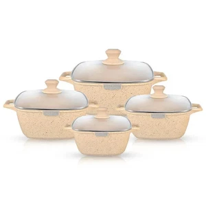 Royalford Square 4 Piece Die-Cast Aluminium Cookware Set Cooking Casseroles Set - Picture 1 of 5