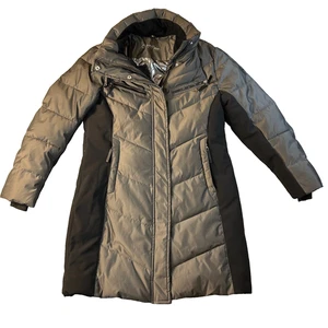 Calvin Klein Coat Womens Sz L Gray & Black Puffer Jacket Parka Warm - Picture 1 of 18