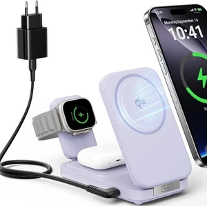 Stazione di ricarica wireless completo per apple, caricatore wireless mag safe - Afbeelding 1 van 7