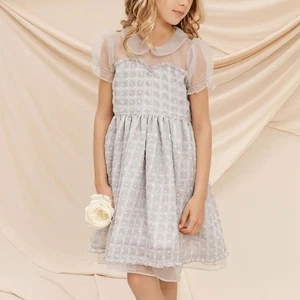 Noralee Kids Gidgette Gray Cloud Dress Girls 4 4T - Picture 1 of 4