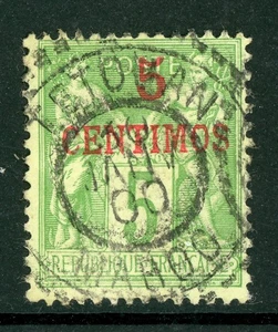 Colonias Francesas 1899 Marruecos 5¢ Amarillo Verde Tipo 2 Scott #2 VFU I422 - Imagen 1 de 6