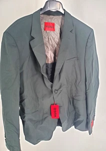 Hugo Blazer Mens 46R Black Super Flex Performance Wool Blend Sport Coat Jacket - Picture 1 of 12