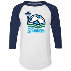 Seattle Sounders Raglan Shirt Colorblock NASL Soccer - Picture 1 of 5