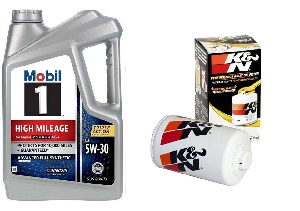 Mobil1 5W30 Full Syn. Aceite de motor H/M - 5 cuartos de galón con filtro de aceite K&N HP-2005 Foto 1 de 1