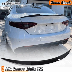 For Alfa Romeo Giulia Sedan 2015-2022 Glossy Black Rear Trunk Spoiler Wing Lip - Picture 1 of 13