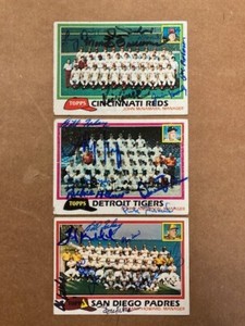 San Diego Padres Team Signed 1981 Topps Card (7sig)Bill Fahey,Fred Kendall,etc