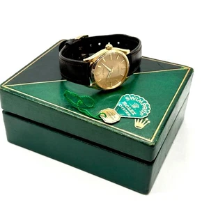 Rolex Oyster Perpetual Ref. 6567 18K Yellow Gold 34mm Original Full Set 1960 - Picture 1 of 23