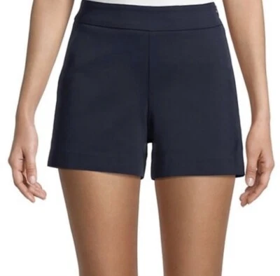 Saks Fifth Avenue Power Stretch Shorts 16 Navy Blue Cotton NWOT 5” - Image 1 of 4