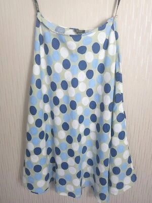 Falda Hobbs Vintage Talla 10 Reino Unido Azul Blanco Manchada 100% Lino Informal Vacaciones Foto 1 de 4