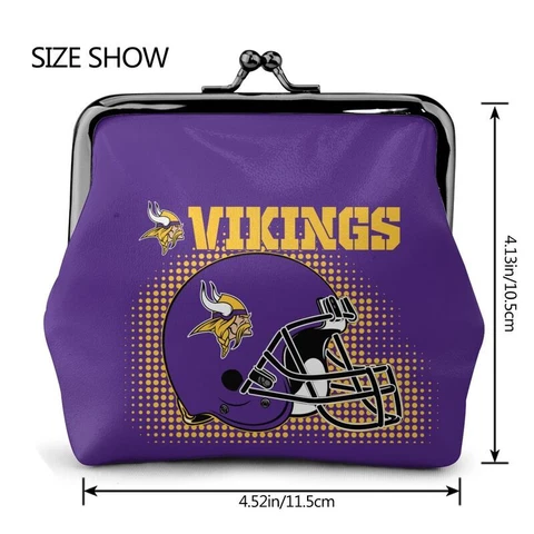 Minnesota Vikings Leather Coin Purse Change Purse Helmet Style Ladies Wallet Cover