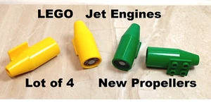 LEGO Jet Engines Cylinder Round Tapered LOT OF 4 Yellow Green New Propeller 2x2 - Picture 1 of 1