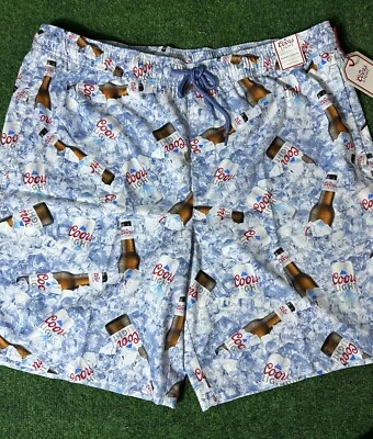 Bermuda de natação masculina COORS LIGHT BEER CORDÃO AZUL TAMANHO XL alta nova com etiquetas - Imagem 1 de 4