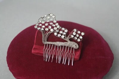 ADORNO DE PELO PASTA FRANCESA AÑOS 20 EN PEINE VINTAGE GLAMOUR ACCESORIO PARA EL CABELLO NOVIA Foto 1 de 3