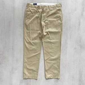 Polo Ralph Lauren Mens Trouser W36 L32 Tan Beige Chino Tapered Leg Cotton Work - Picture 1 of 9