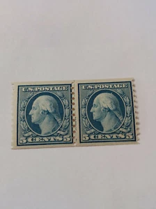 SC# 496 1916-22 SERIES 5C COIL LINE PAIR MINT NEVER HINGED - Picture 1 of 2