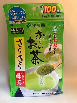 1 packet Instant Green Tea with Matcha (100 cups) Made in Japan - Japanese Itoen Foto 1 de 2