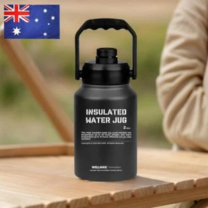 Jarra de agua aislada 2L con mango gimnasio entrenamiento botella de agua para viajes camping - Imagen 1 de 26