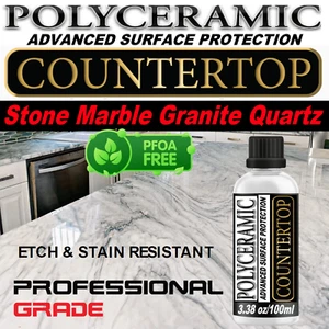 POLYCERAMIC COATING PROFESSIONAL GRANITE POLISH MARBLE COUNTERTOP PROTECTION - Picture 1 of 9