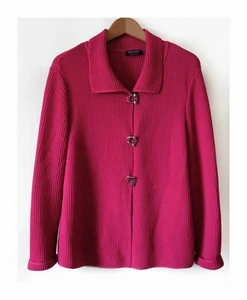 Saint James Pink 100% Wool Knit Cardigan Jacket UK 14 Heritage French Classic - Picture 1 of 7