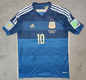 Argentina World Cup 2014 Final Messi #10 Away Soccer Futbol Jersey Shirt L - Picture 1 of 12