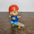 Vintage 1979 Tomy Kid-A-Long Wind-Up Skateboard Boy Plastic Toy Made in Taiwan