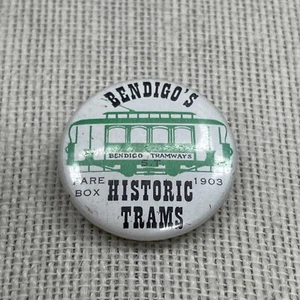 Vintage Victoria Historic Tram Bendigo Fare Box 1903 Ferrocarril Pin Insignia Retro - Imagen 1 de 3