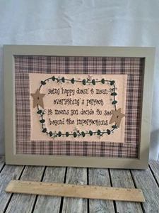 Handcrafted Wood framed Wall Decor Primitives Being Happy 4x12" #4283BMT - Bild 1 von 4