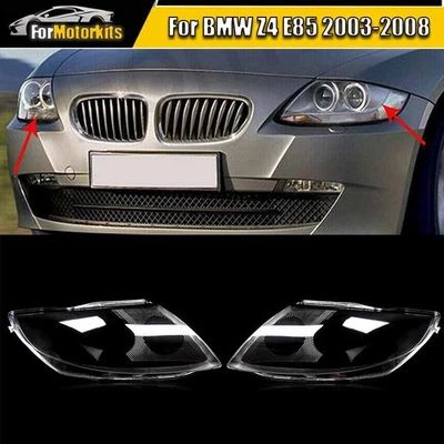 Headlight Lens Headlamp Cover For BMW Z4 E85 2003-2008 04 05 06 Pair Left &Right Foto 1 de 4