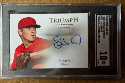 2019 Onyx Futera Unique Triumph Spencer Howard AUTO TSF Giants  /21 - Image 1 of 3