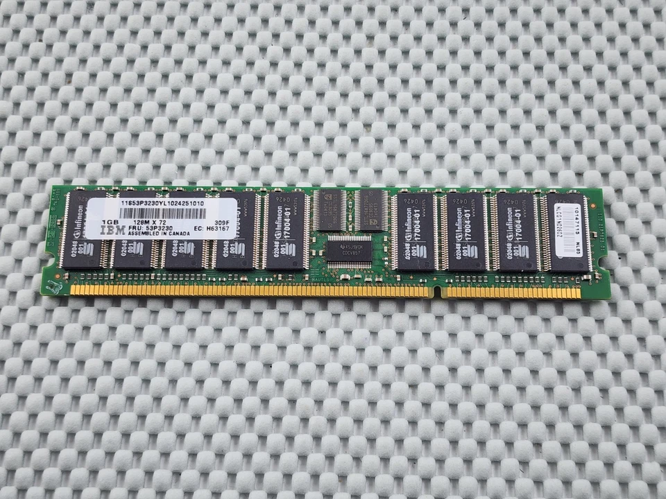 53P3230 IBM Original 1GB PC2100 DDR 208pin 18c ECC Registered DIMM RAM Memory - Image 1 of 3