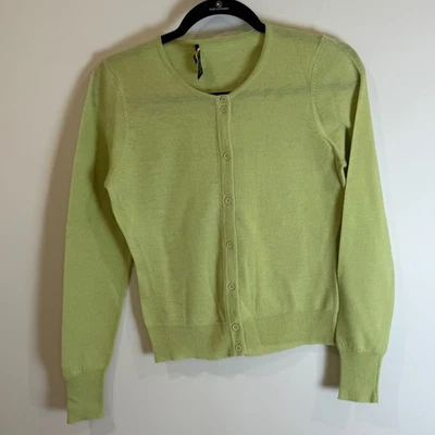 Cárdigan suéter mediano BCBGMAXAZRIA para mujer verde claro mezcla de lana angora Foto 1 de 4
