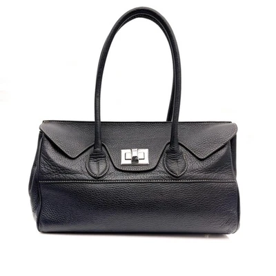 GIANNI CHIARINI 意大利正品鹅卵石皮革挎包/单肩包黑色 — 第 1/4 张图片