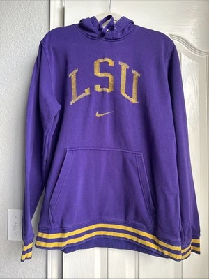 LSU Tigers Nike Hoodie Sweatshirt Purple Yellow Size Large - Image 1 of 4