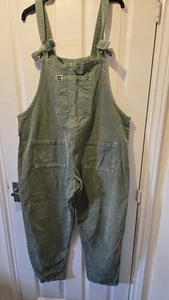 Lucy And Yak Cotton Corduroy Dungarees Colour Green Bay Size 16L Long - Picture 1 of 5